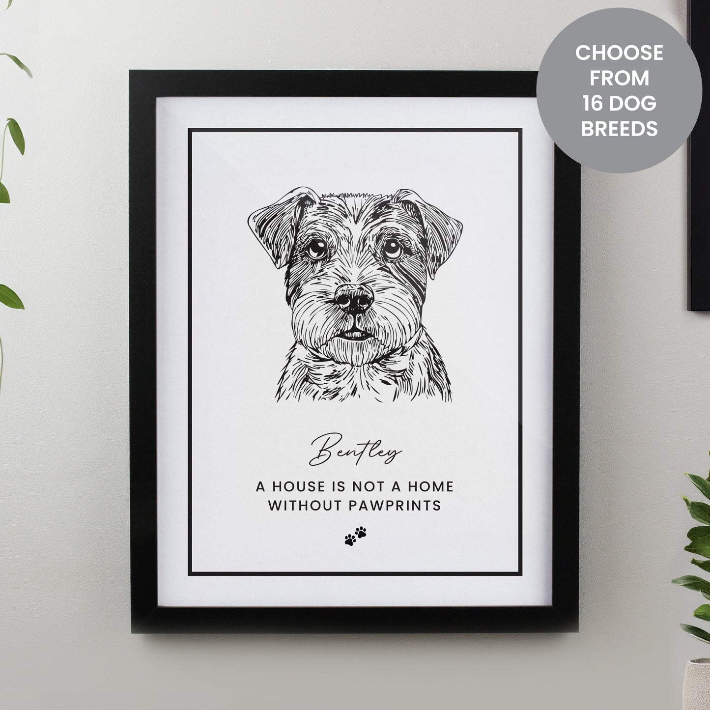 Personalised Dog Breed Black Framed Print from Heartfelt Gifts