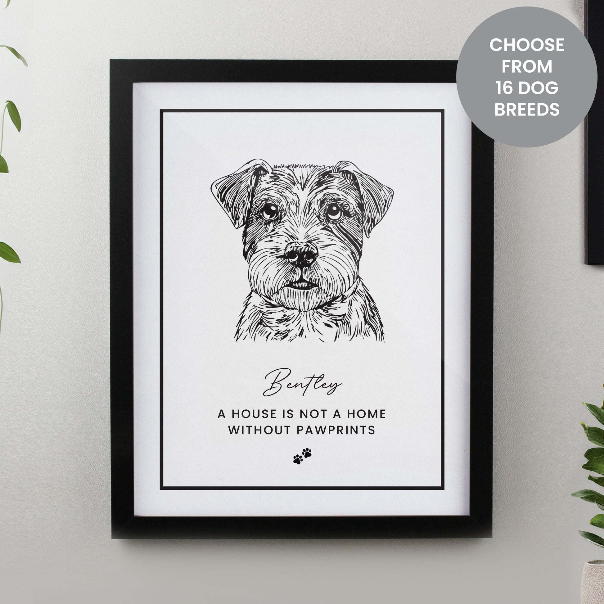 Personalised Dog Breed Black Framed Print from Heartfelt Gifts