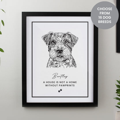 Personalised Dog Breed Black Framed Print from Heartfelt Gifts