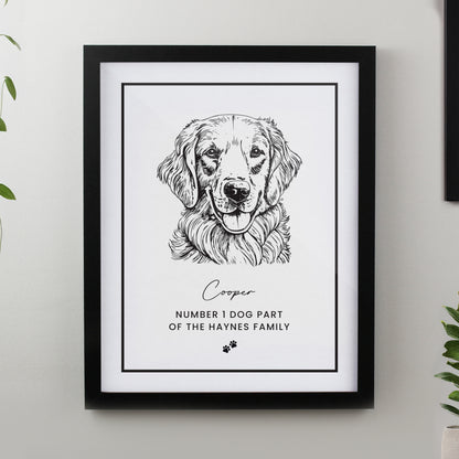 Personalised Dog Breed Black Framed Print - image 4