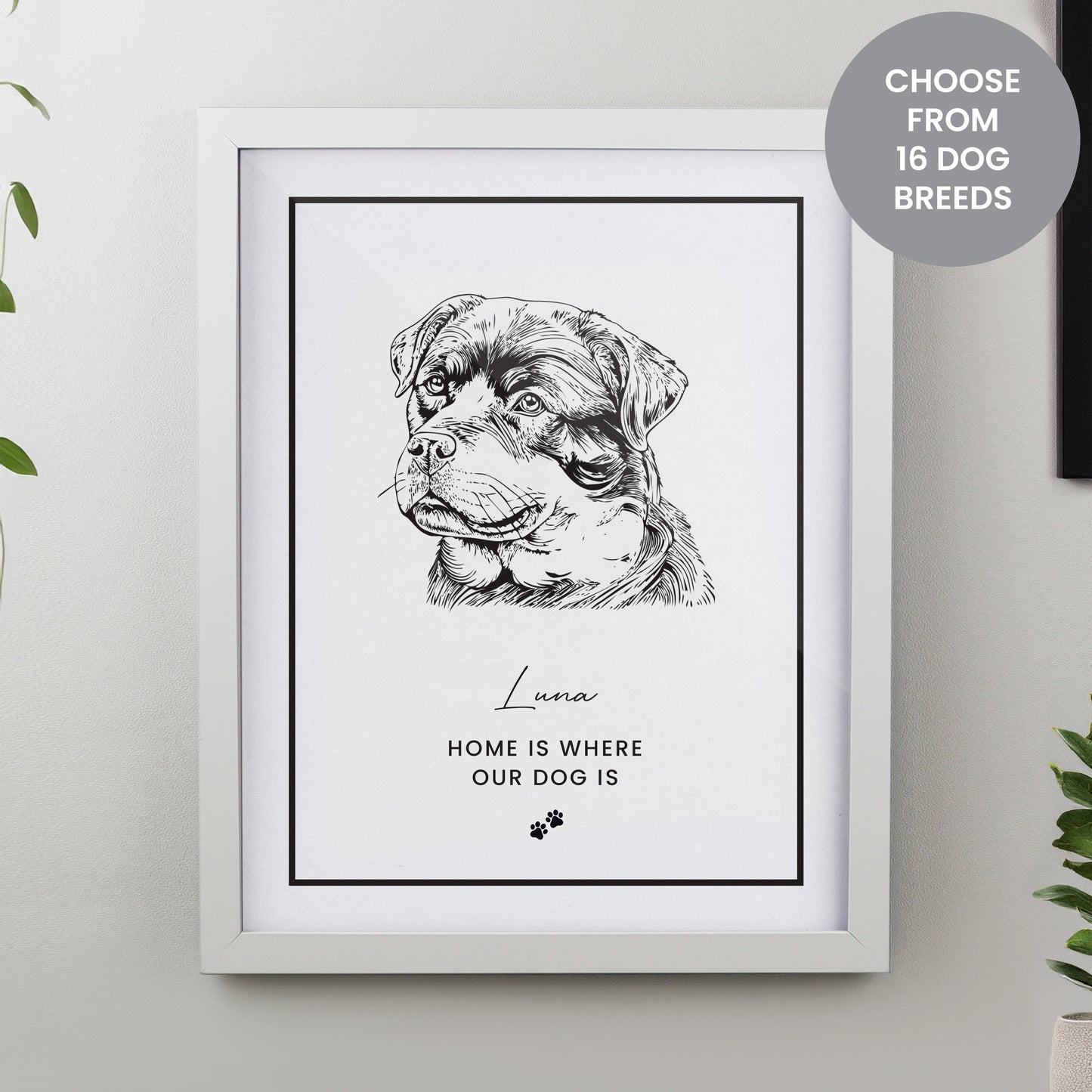 Personalised Dog Breed White Framed Print from Heartfelt Gifts