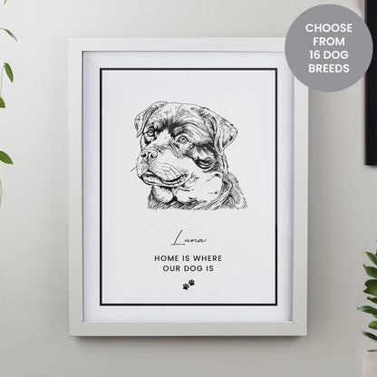 Personalised Dog Breed White Framed Print from Heartfelt Gifts