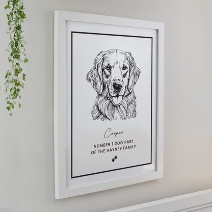 Personalised Dog Breed White Framed Print - image 3