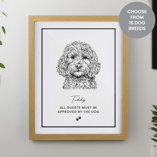 Personalised Dog Breed Oak Framed Print from Heartfelt Gifts