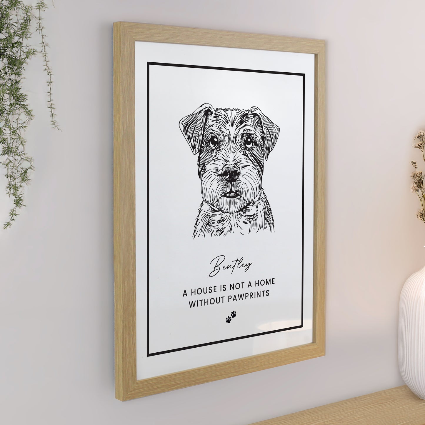 Personalised Dog Breed Oak Framed Print - image 3