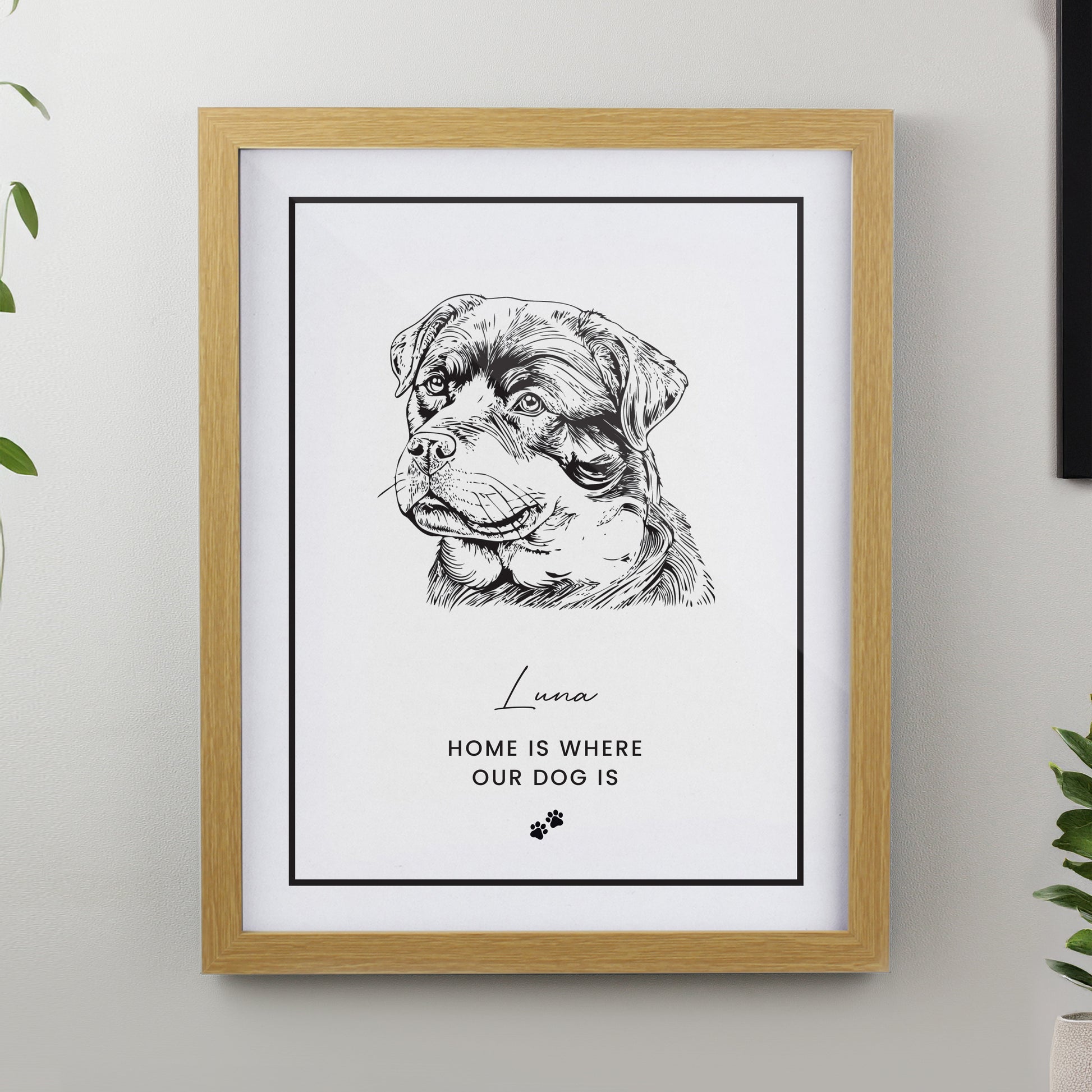Personalised Dog Breed Oak Framed Print - image 4