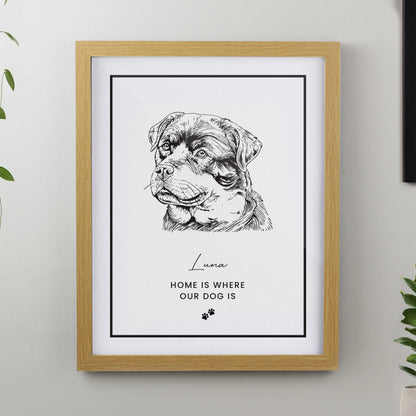 Personalised Dog Breed Oak Framed Print - image 4