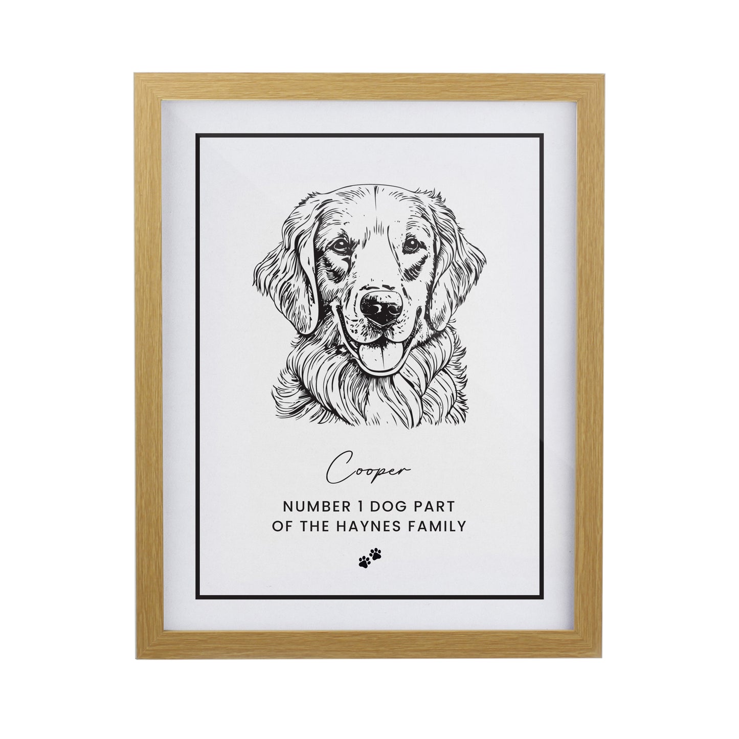 Personalised Dog Breed Oak Framed Print - image 5