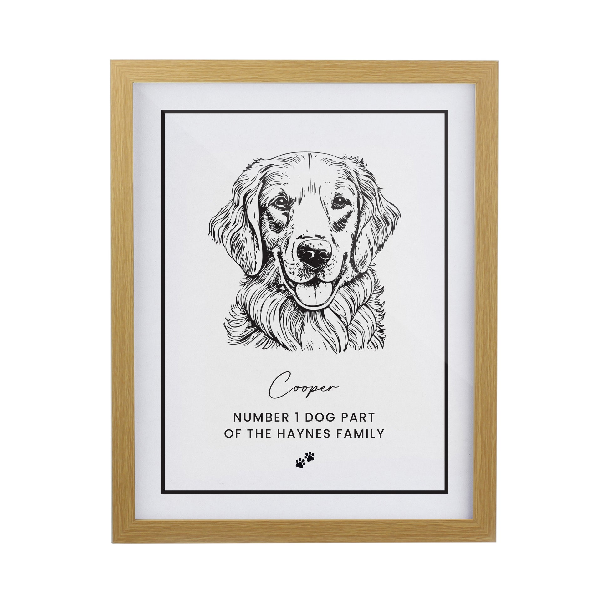 Personalised Dog Breed Oak Framed Print - image 5