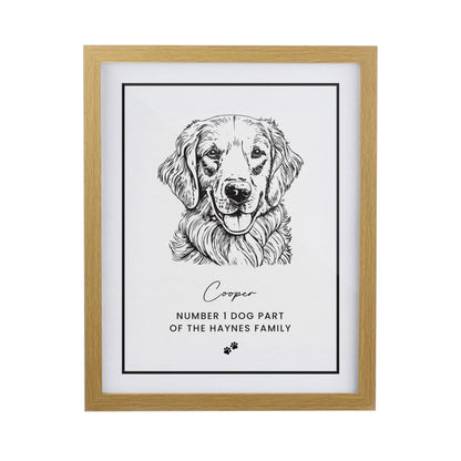 Personalised Dog Breed Oak Framed Print - image 5