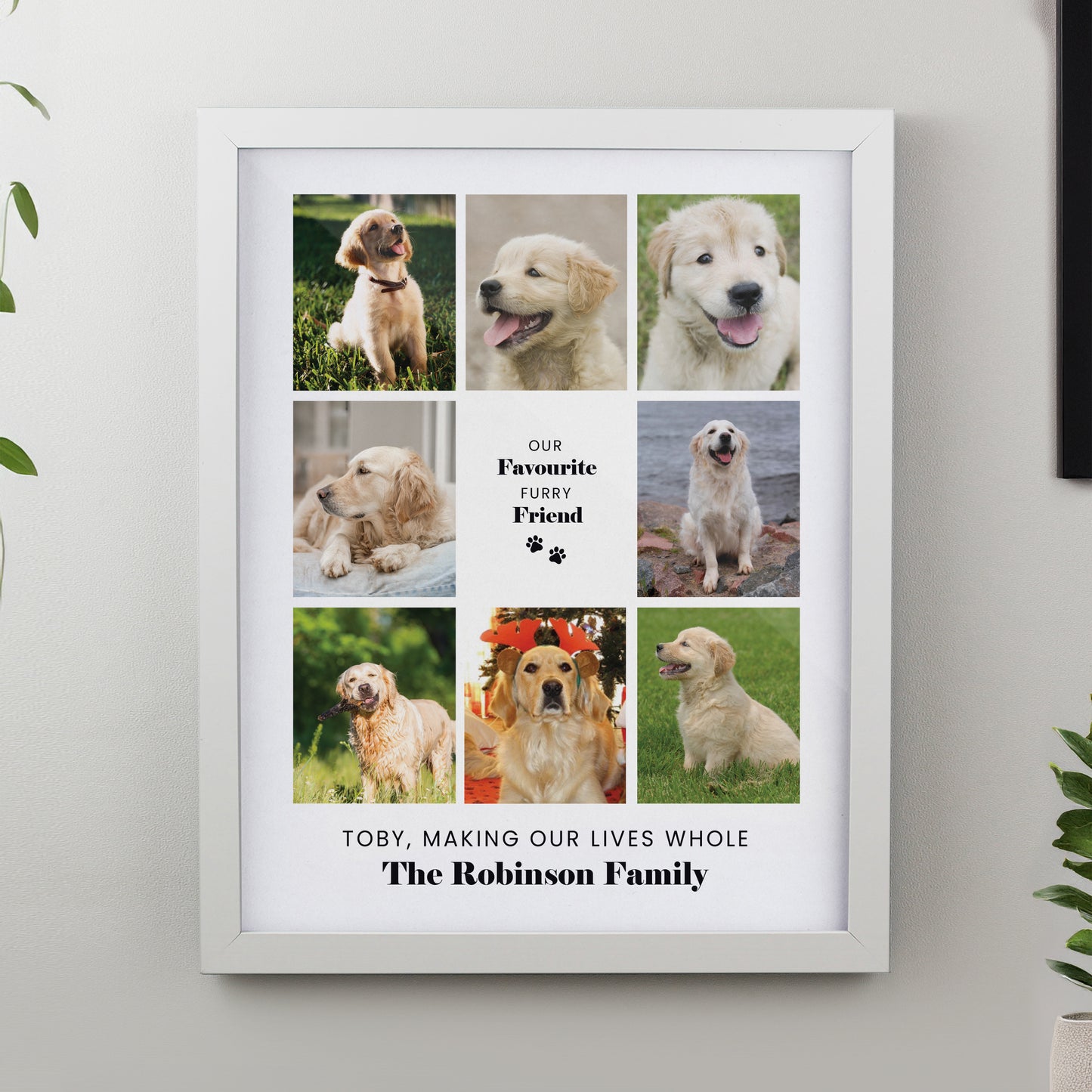 Personalised Pet Multi Photo Upload White Framed Print from Heartfelt Gifts