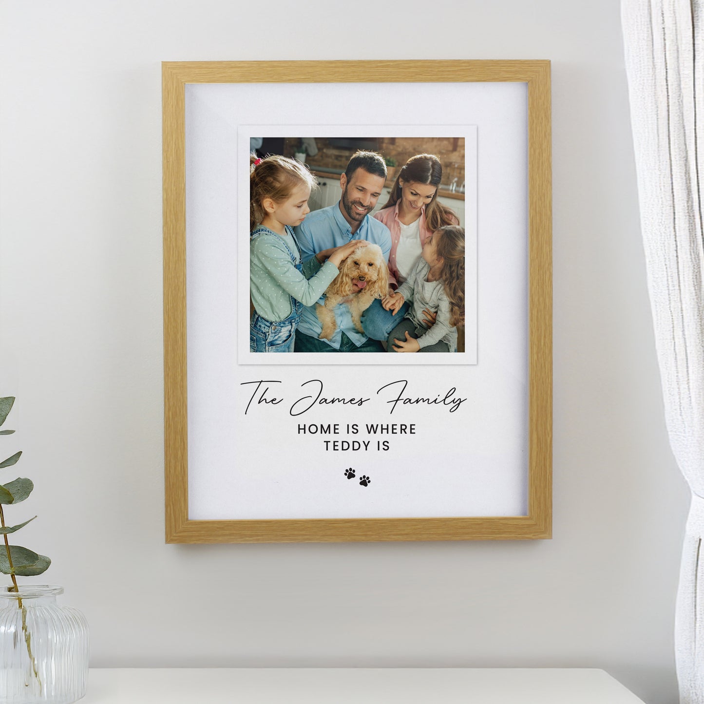 Personalised Pet Photo Upload Oak Framed Print from Heartfelt Gifts