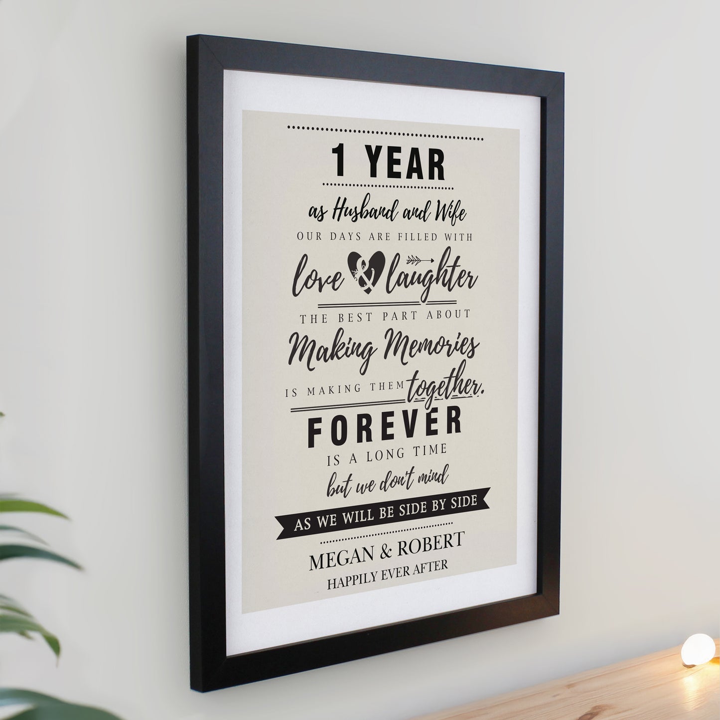 Personalised Anniversary Black Poster Frame - image 2