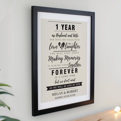 Personalised Anniversary Black Poster Frame - image 2