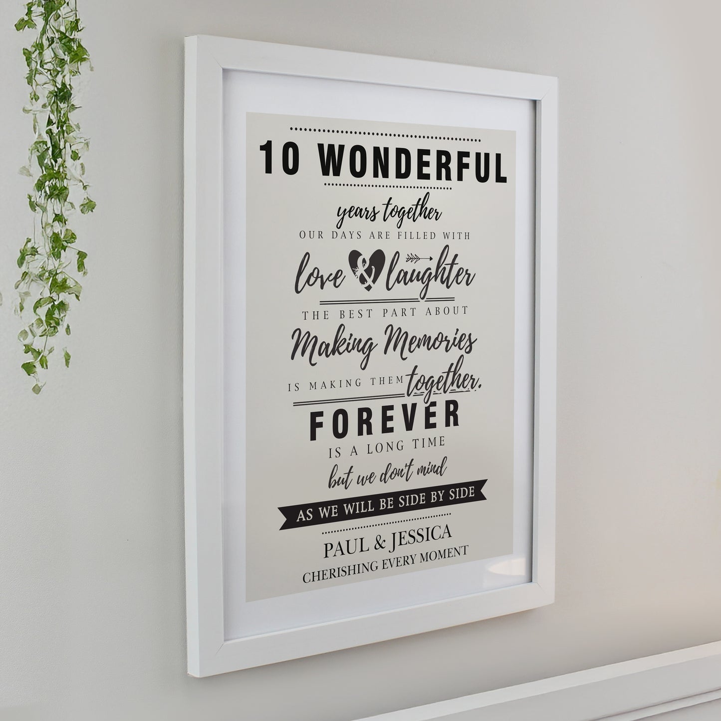 Personalised Anniversary White Poster Frane - image 2