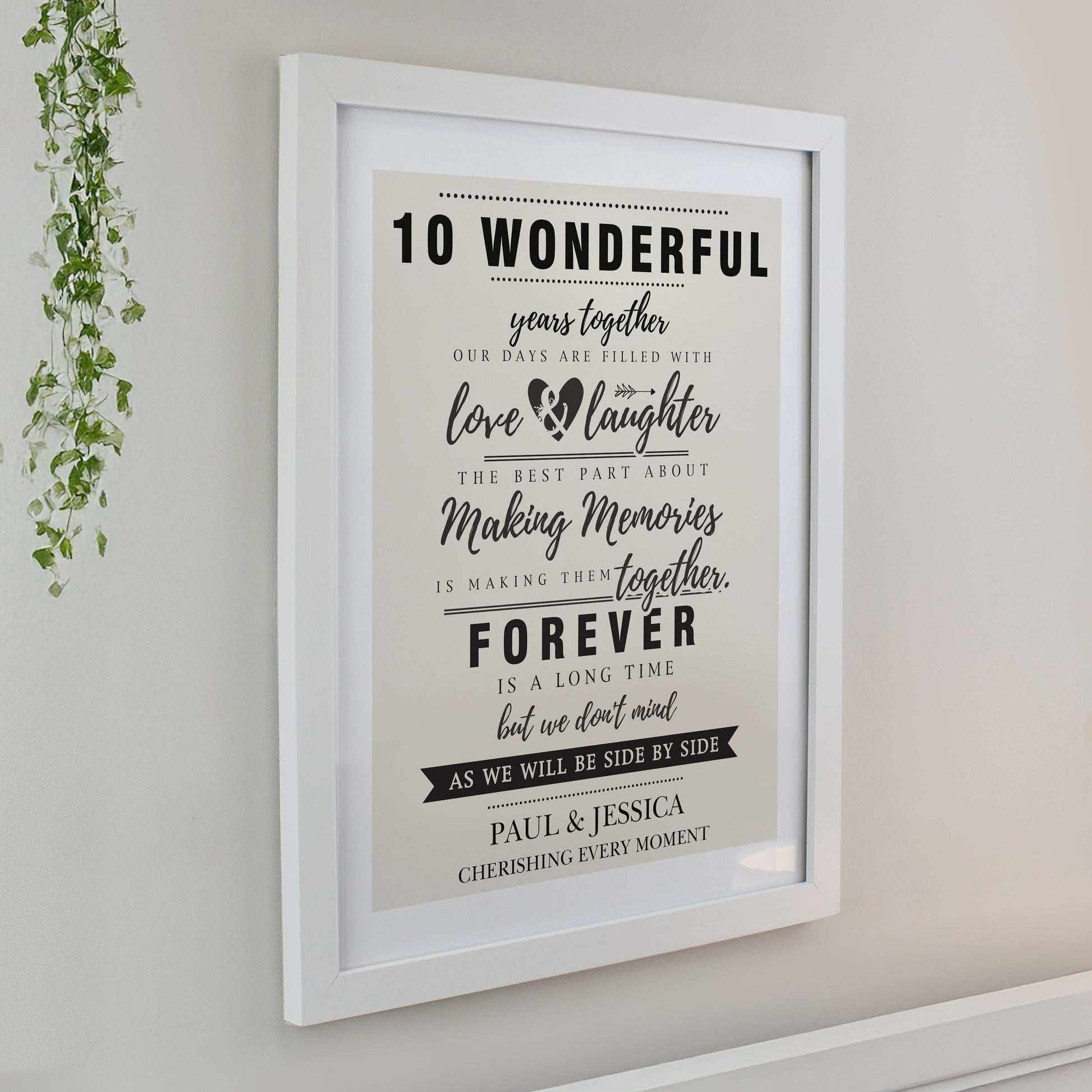 Personalised Anniversary White Poster Frane - image 2