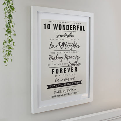 Personalised Anniversary White Poster Frane - image 2