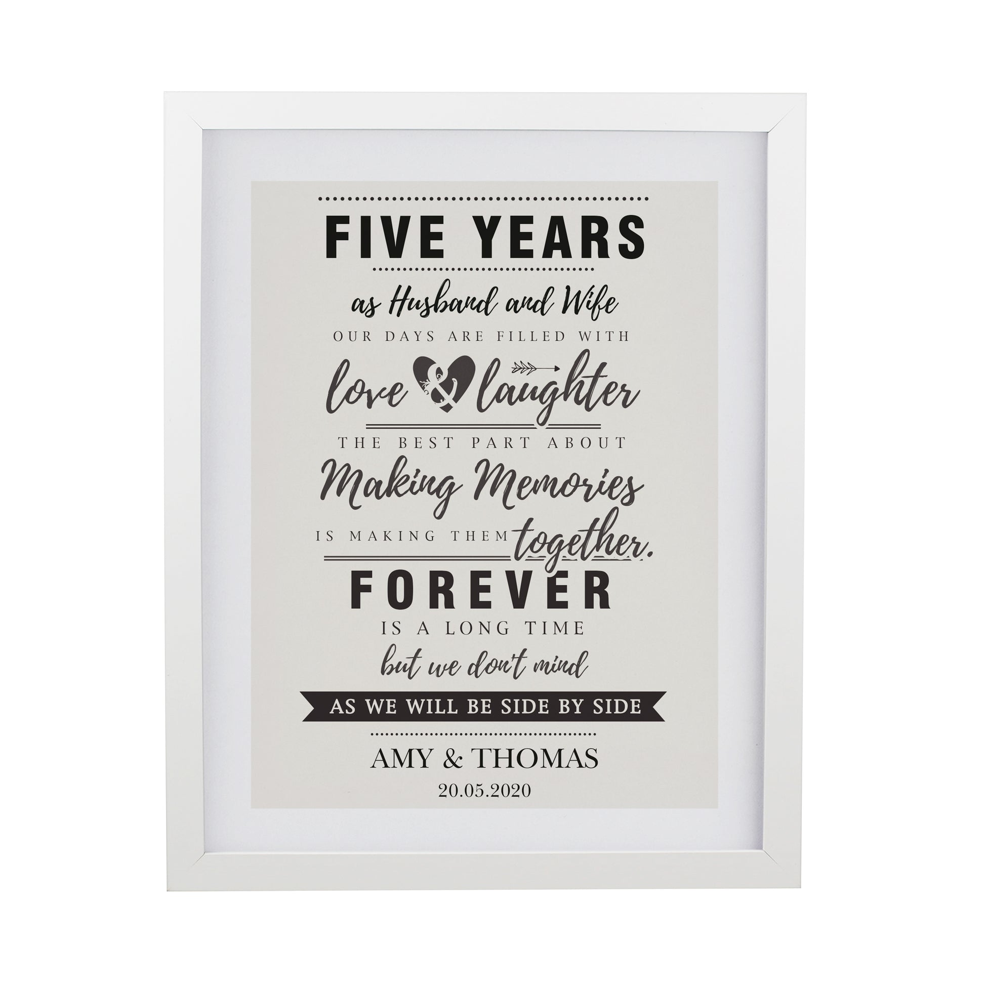 Personalised Anniversary White Poster Frane - image 3