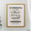 Personalised Anniversary Oak Poster Frame