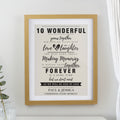 Personalised Anniversary Oak Poster Frame from Heartfelt Gifts