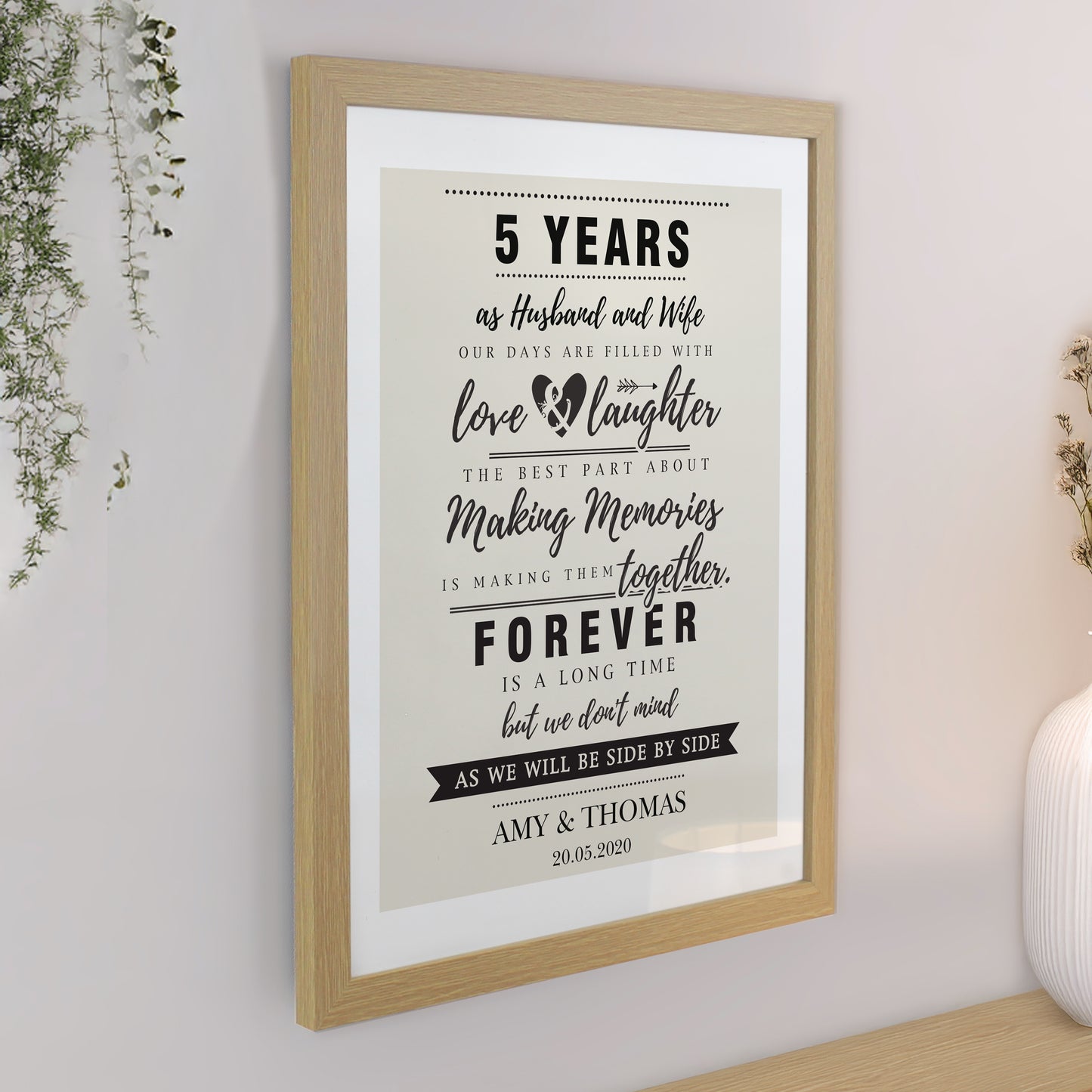 Personalised Anniversary Oak Poster Frame - image 2