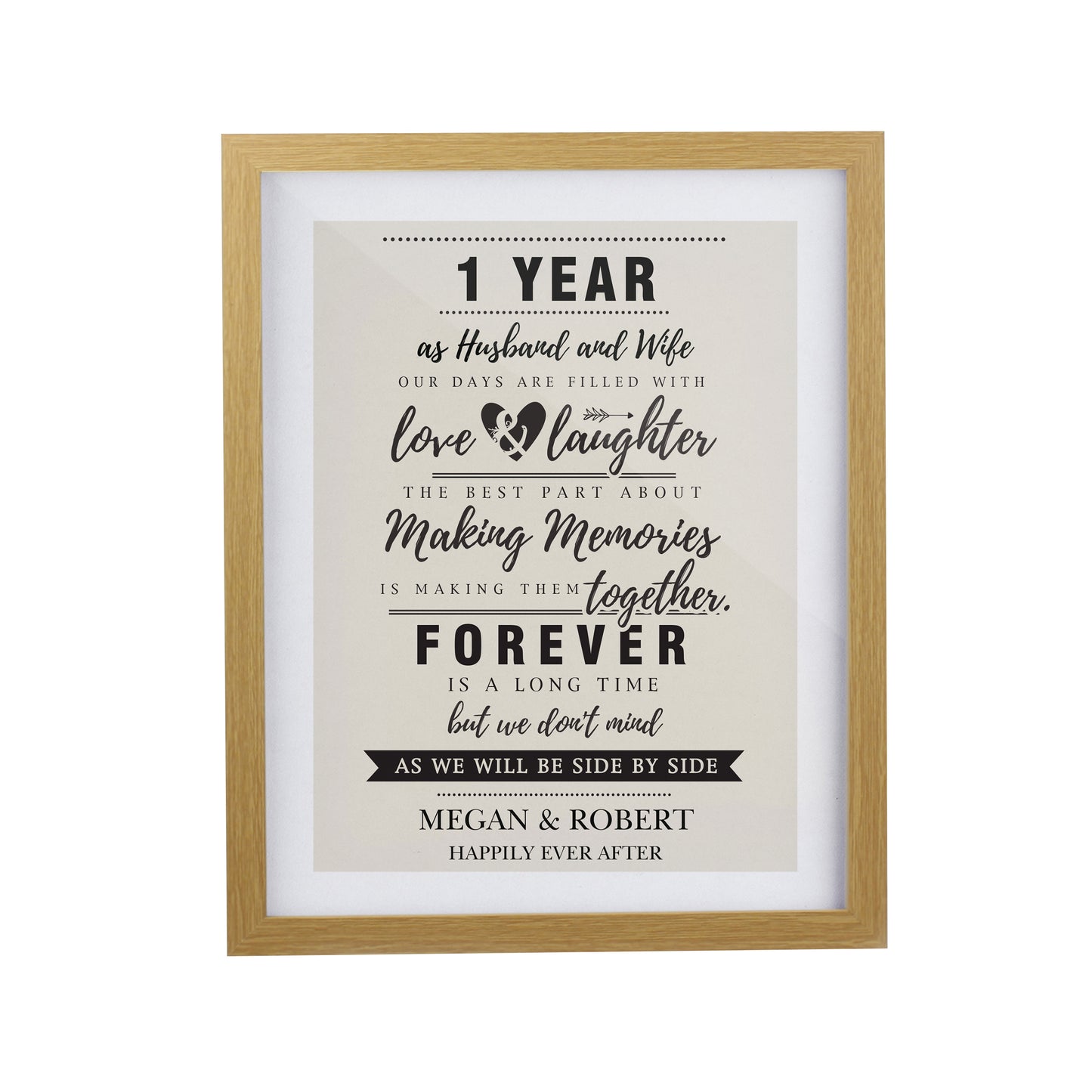 Personalised Anniversary Oak Poster Frame - image 3