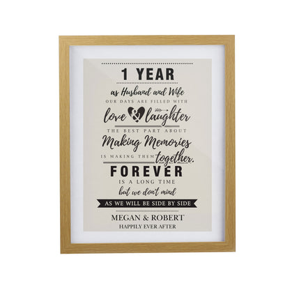 Personalised Anniversary Oak Poster Frame - image 3