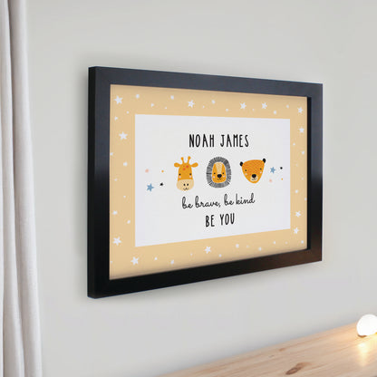 Personalised Scandi Animals Black Poster Frame - image 2