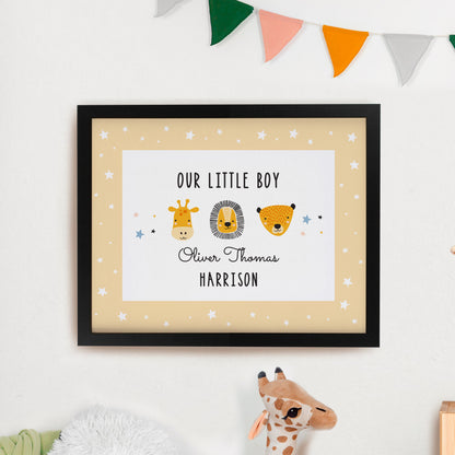 Personalised Scandi Animals Black Poster Frame - image 3