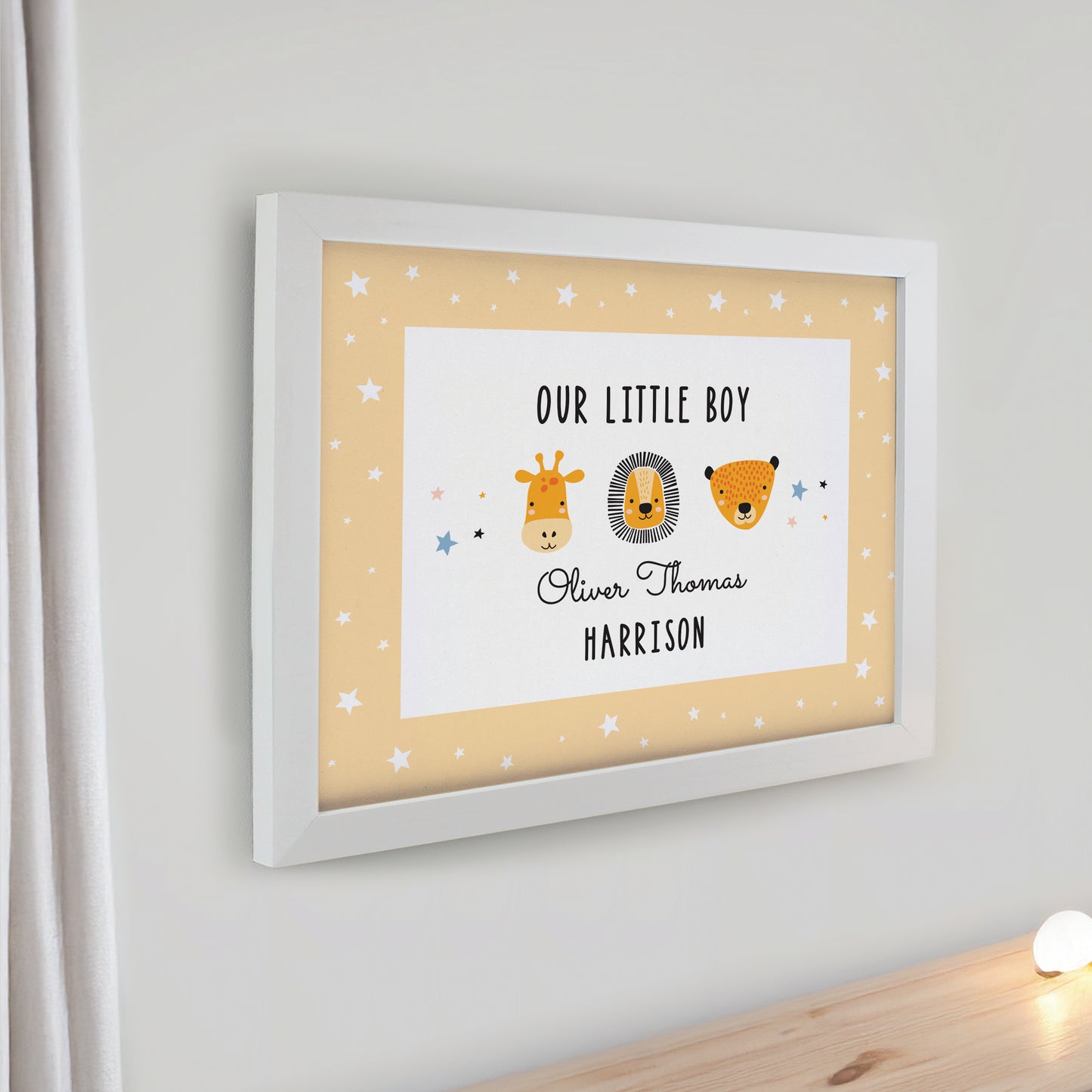 Personalised Scandi Animals White Poster Frame - image 2