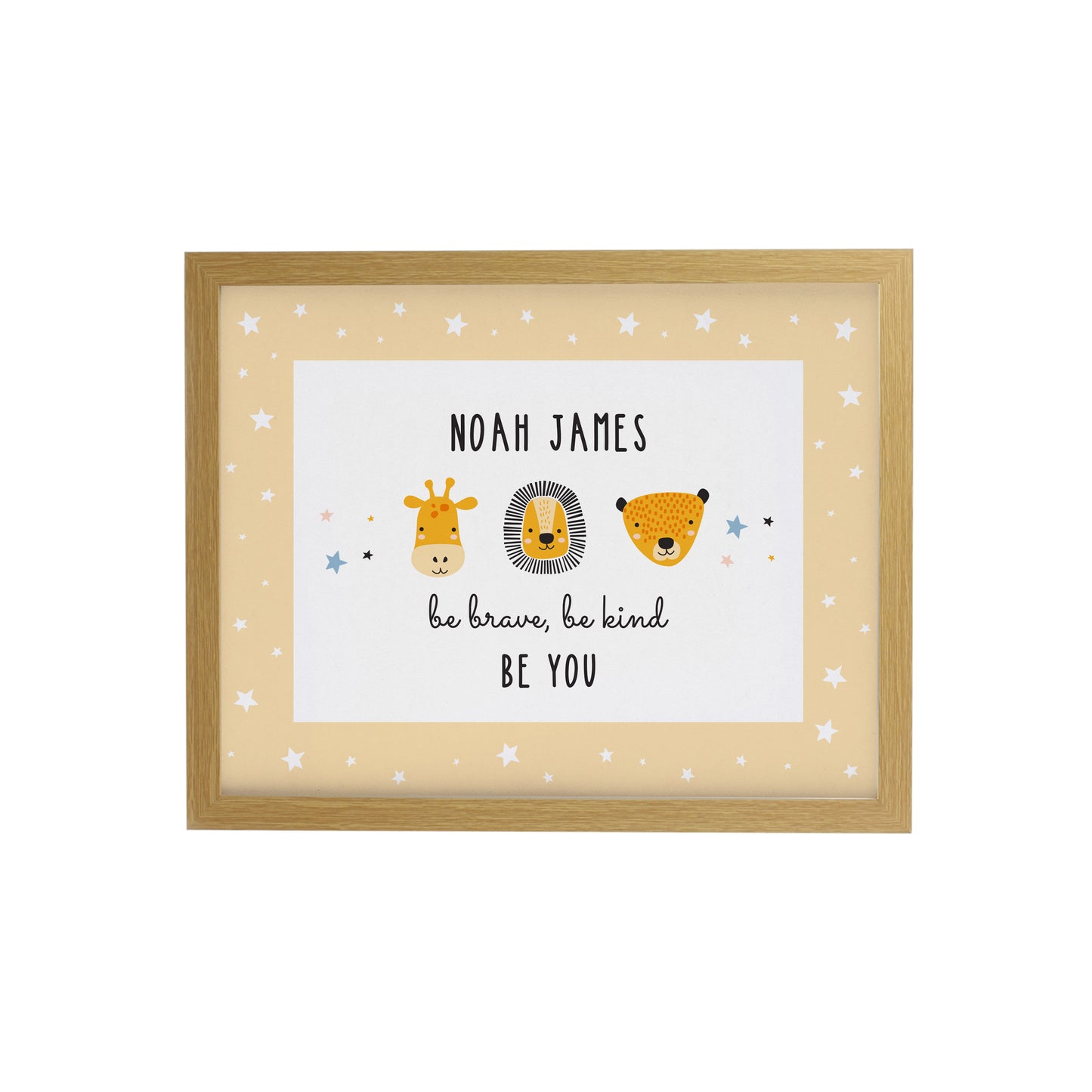 Personalised Safari Animals Oak Poster Frame - image 4