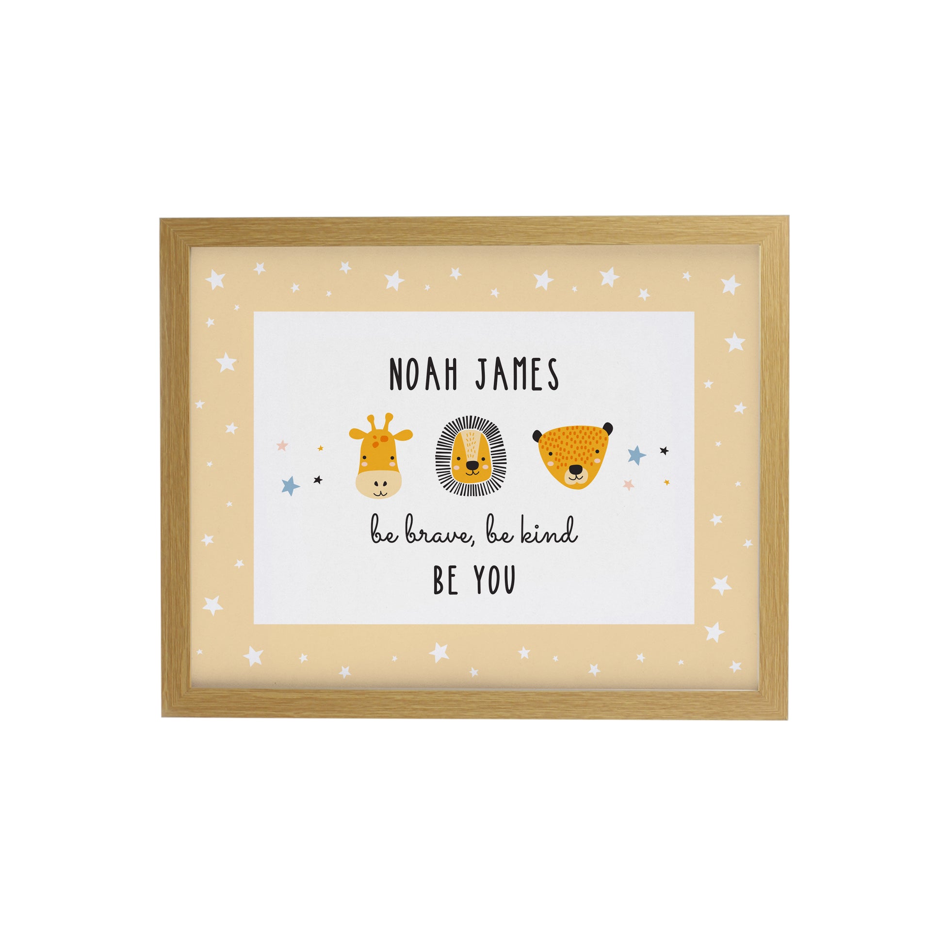 Personalised Safari Animals Oak Poster Frame - image 4