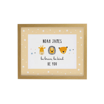 Personalised Safari Animals Oak Poster Frame - image 4