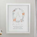 Personalised Woodland Initial White Poster Frame from Heartfelt Gifts