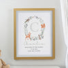 Personalised Woodland Initial Oak Poster Frame