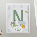 Personalised Animal Initial White Poster Frame from Heartfelt Gifts