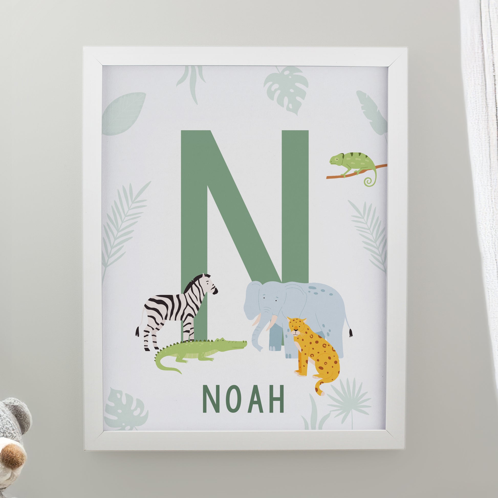 Personalised Animal Initial White Poster Frame from Heartfelt Gifts