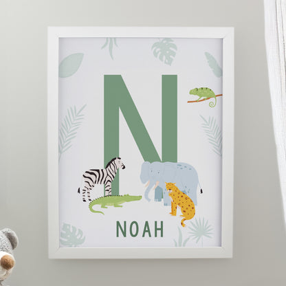 Personalised Animal Initial White Poster Frame from Heartfelt Gifts