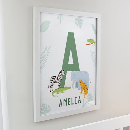 Personalised Animal Initial White Poster Frame - image 2