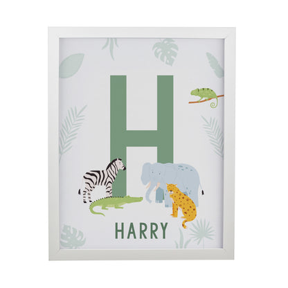 Personalised Animal Initial White Poster Frame - image 3