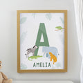 Personalised Animal Initial Oak Poster Frame from Heartfelt Gifts
