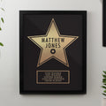 Personalised Star Award Black Poster Frame from Heartfelt Gifts