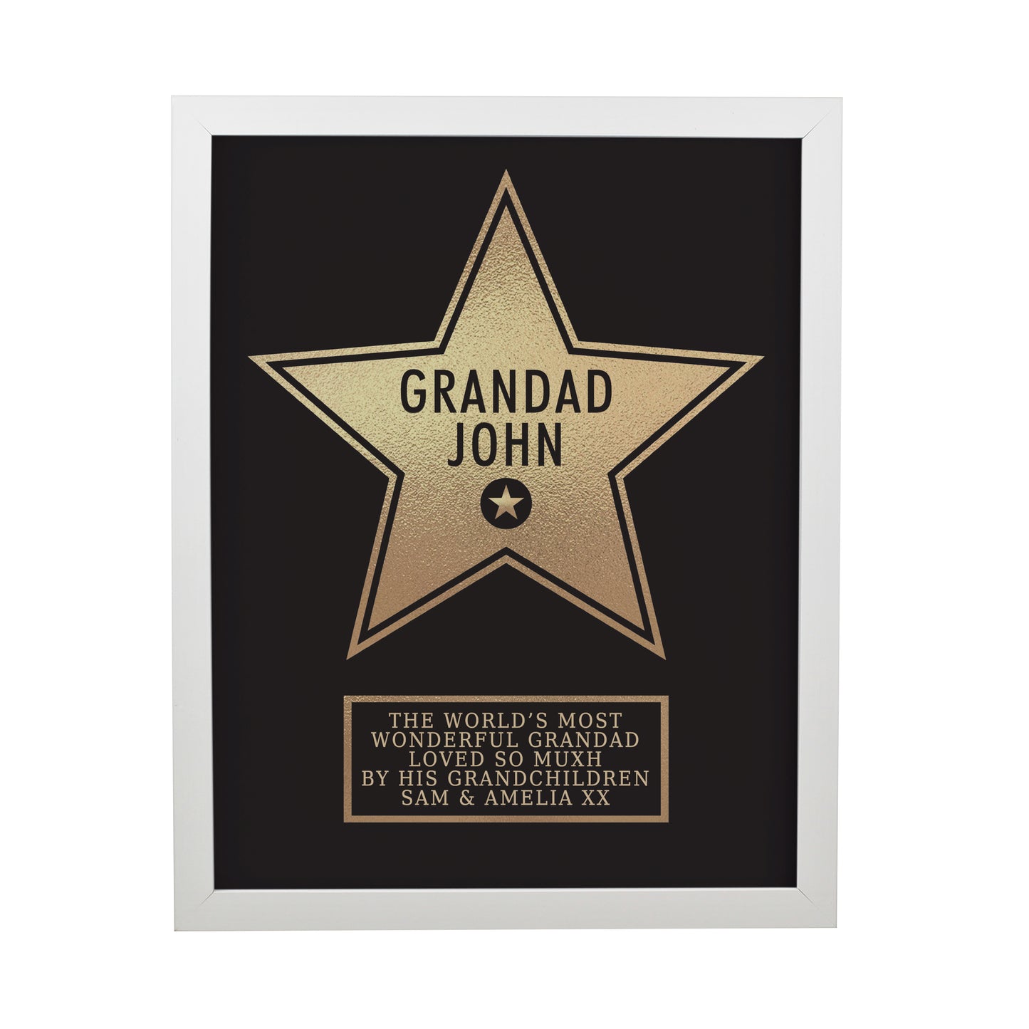 Personalised Star Award White Poster Frame - image 3