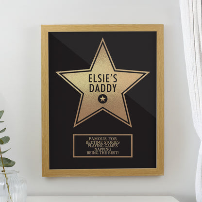 Personalised Star Award Oak Poster Frame from Heartfelt Gifts