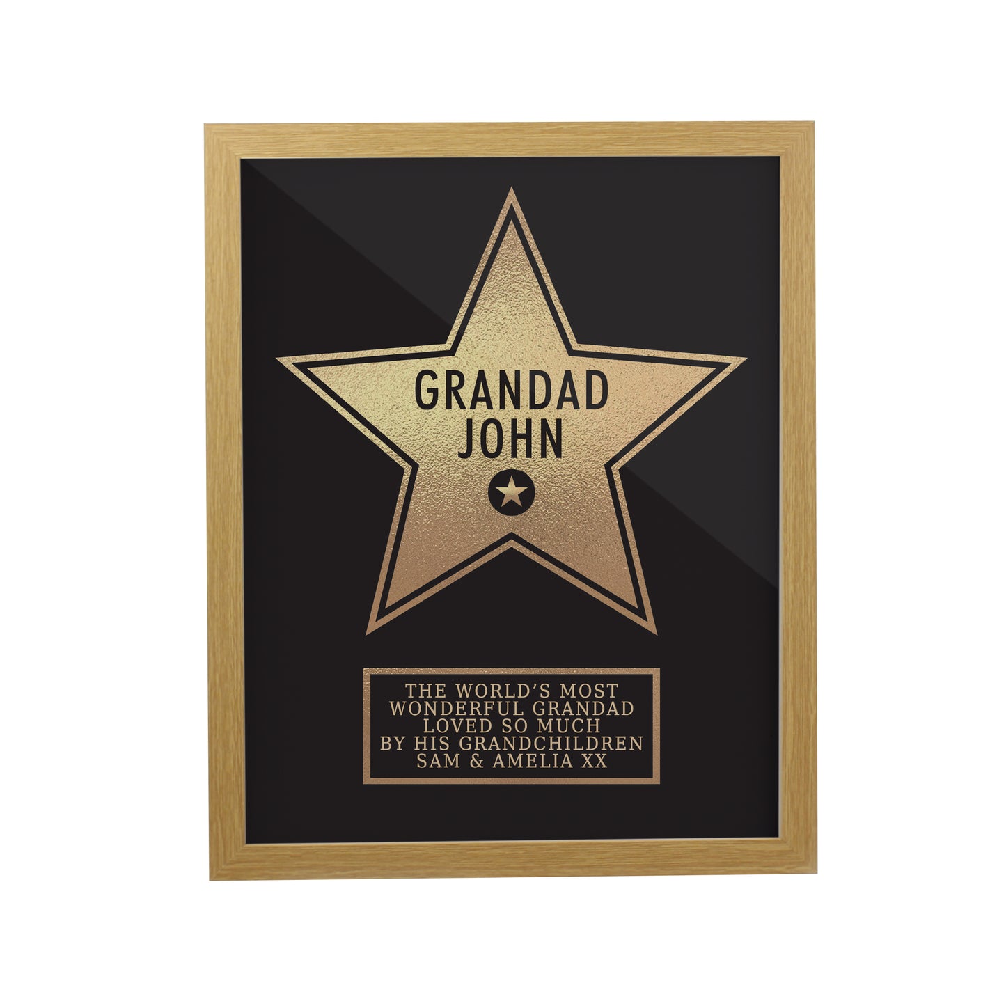 Personalised Star Award Oak Poster Frame - image 3
