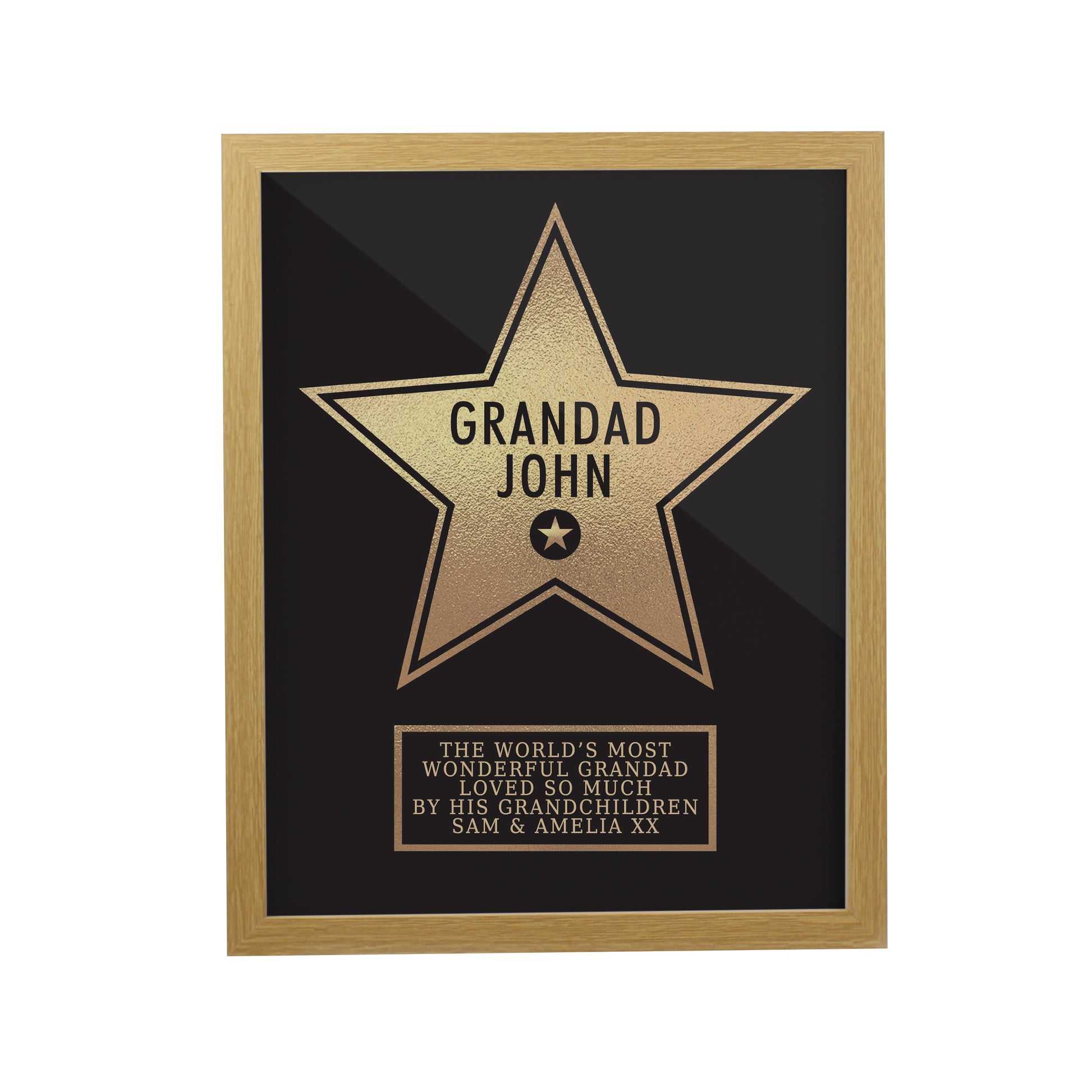 Personalised Star Award Oak Poster Frame - image 3