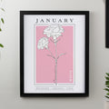 Personalised Birth Flower Black Poster Frame from Heartfelt Gifts