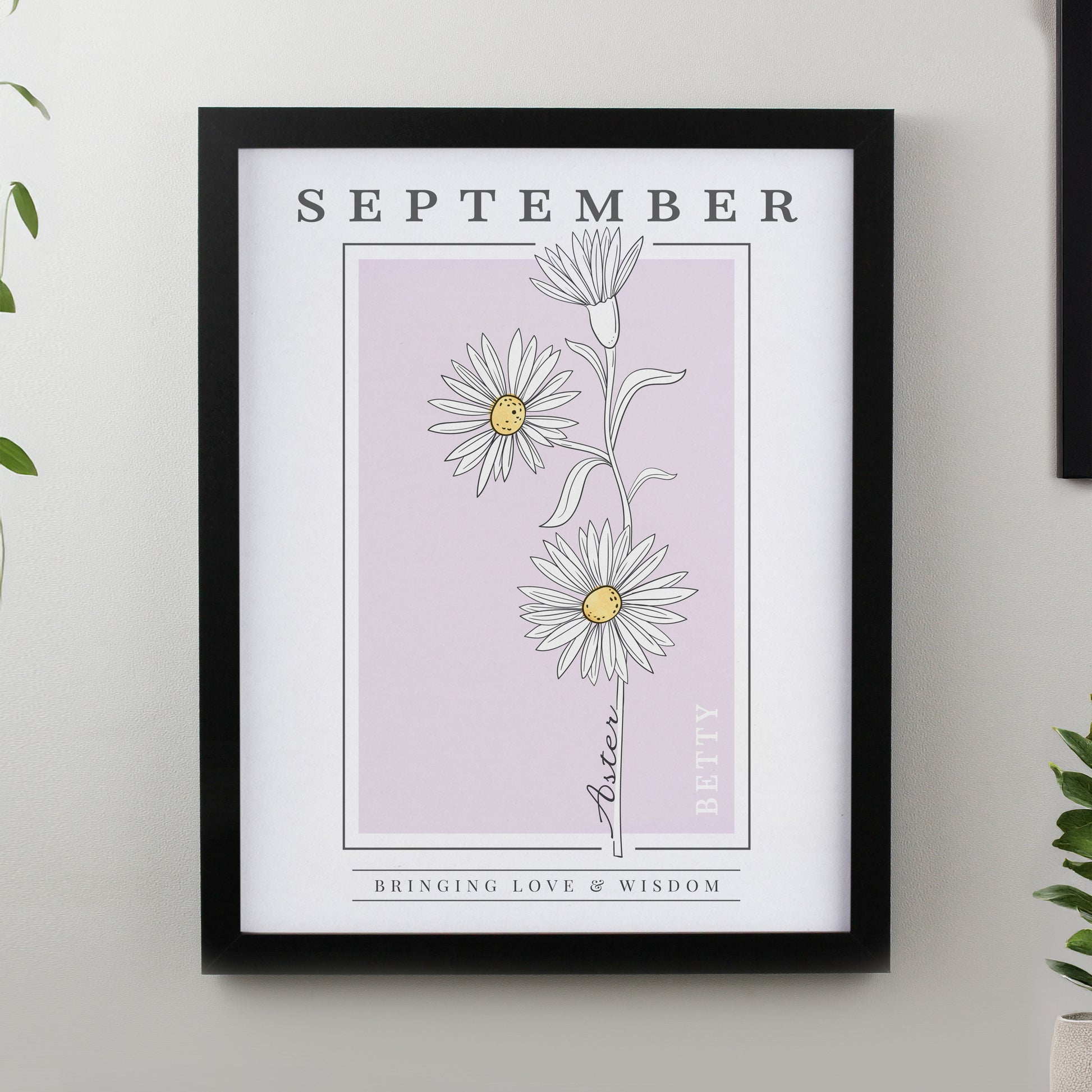 Personalised Birth Flower Black Poster Frame - image 11