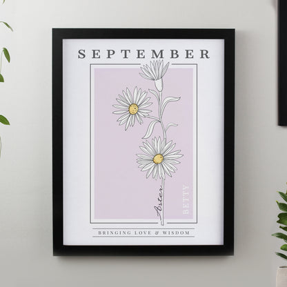 Personalised Birth Flower Black Poster Frame - image 11