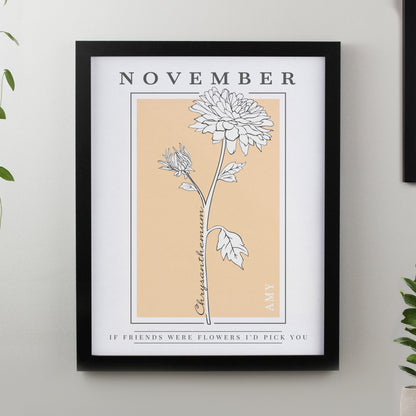Personalised Birth Flower Black Poster Frame - image 13